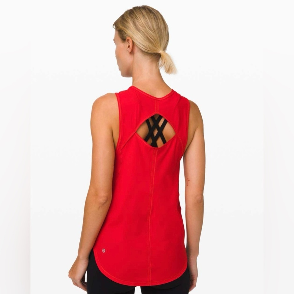 Lululemon Sculpt Tank True Red Size 6 - Picture 3 of 9